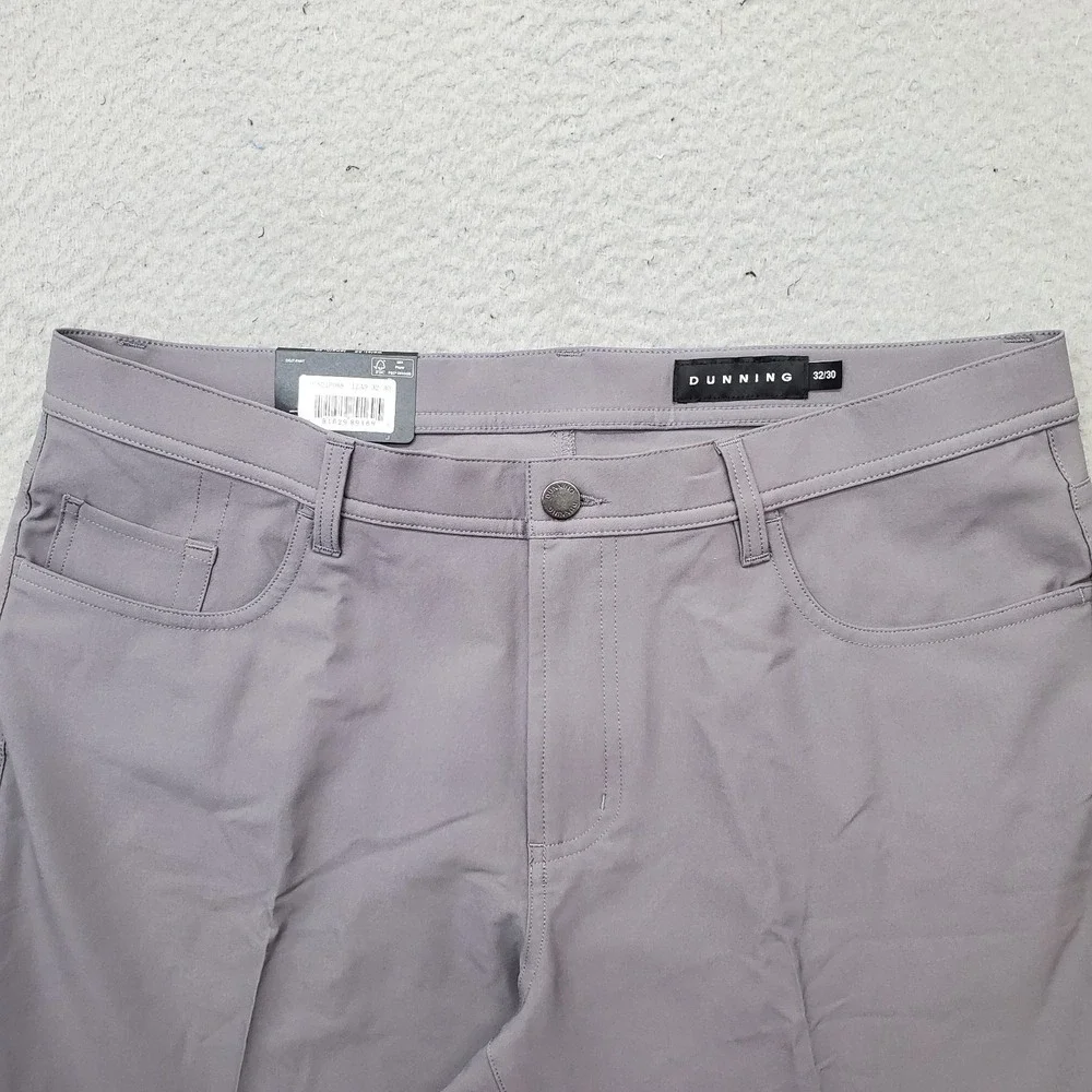 Dunning Golf Chino Pants Mens 32/30 Gray Performance Stretch Quick Dry D7S21P068